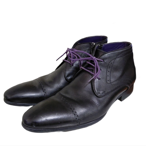 Rad Russell Derby Boots Black Leather Lace Up Dress Boots Men\'s Size 9 main image 12